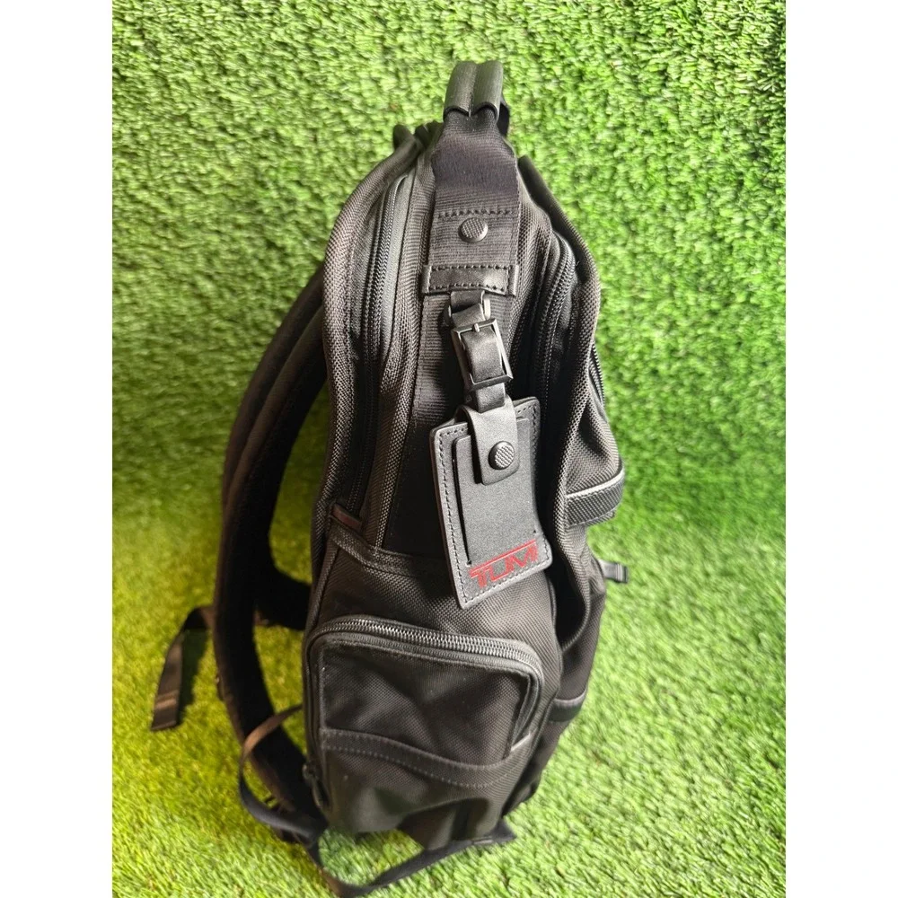 Tumi Alpha 3 Black Ballistic Nylon Leather Trim Backpack Mens Bag MSRP $695